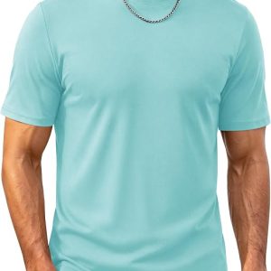 Cotrasen Mens T-Shirts Short Sleeve Cotton T Shirts Casual Plain Crew Neck Basic Tees Moisture Wicking Summer Shirts