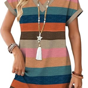 WIHOLL Summer Dresses for Women Casual Tshirt Dress Midi Dresses Fashion Beach Vacation Clothes