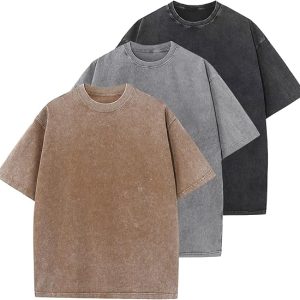 Men's Cotton T-Shirts Oversized Unisex Short Sleeves Casual Loose Wash Solid Basic Tee Tops