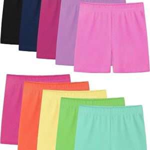 Resinta 10 Pack Girls Bike Shorts Cartwheel Under Dress Dance Shorts for Toddler Girls Kids Multicolor