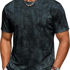 Runcati Mens Short Sleeve Graphic T-Shirt | Camo Tee, Crew Neck, Tie Dye, Casual, Hipster, Stretchy, Summer