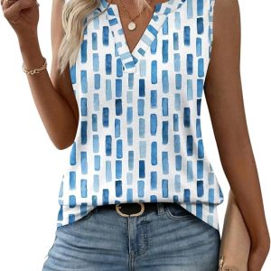 Zeagoo Womens V Neck Tank Tops Summer Tops Sleeveless Shirts Dressy Clothes | Basic Loose Fit Tanks, Casual Business Work Blouse, Solid Boho Floral Tops, Trendy Beach Vacation Spring Summer Outfits