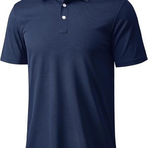 MAGCOMSEN Men's Polo Shirts 3 Buttons Casual Work T Shirts Quick Dry Short Sleeve Golf Shirt Pique Jersey Outdoor Performance