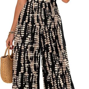 AGERWAY Womens Jumpsuits 2026 Casual Spaghetti Strap Wide Leg Long Pants Rompers One Piece Summer Outfits with Pockets