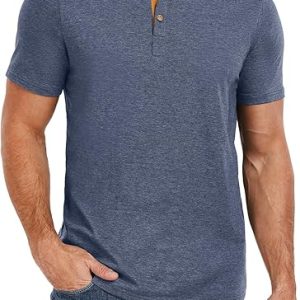 PEGENO Mens Polo Shirts Short Sleeve Casual Cotton Golf Shirts Performance Polo Shirts for Men