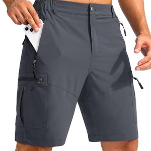 Pudolla Men's Hiking Cargo Shorts 9"/7"/11" Lightweight Outdoor Shorts for Men Trip Golf Camping Casual with 5 Zipper Pockets