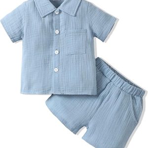 Toddler Baby Boy Clothes Summer Outfits Cotton Short Sleeve T-Shirt Dinosaurs Shorts Set Boy Clothes Outfits Set