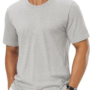 Cotrasen Men's Shirts Cotton Short Sleeve Casual Crew Neck Summer T-Shirts | Classic, breathable, lightweight, moisture wicking, regular-fit, solid color, classic shirts for office date beach travel