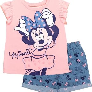 Disney Mickey Mouse & Friends Girls' 2-Piece T-Shirt and Shorts Set for Baby & Kids