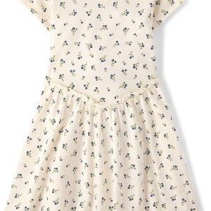 The Children's Place Girls' Plaid Stretch Jacquard Short Sleeve Dress