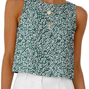 Womens Casual Crop Tank Tops 2026 Summer Beach Sleeveless Spring Tops Vacation Outfits