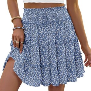 Summer Skirts for Women High Waist Ruffle Skorts Mini Skirt with Shorts | Built-in shorts, with a flowy tiered design for casual wear, workouts, beach and vacation