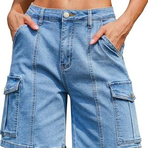 IWD Bermuda Shorts for Women Knee Length Cargo Shorts Summer Casual Jorts