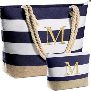 YOOLIFE Beach Bags for Women - Travel Canvas Beach Tote, Pool Waterproof Bag, Travel Essentials, Gifts for Women Birthday